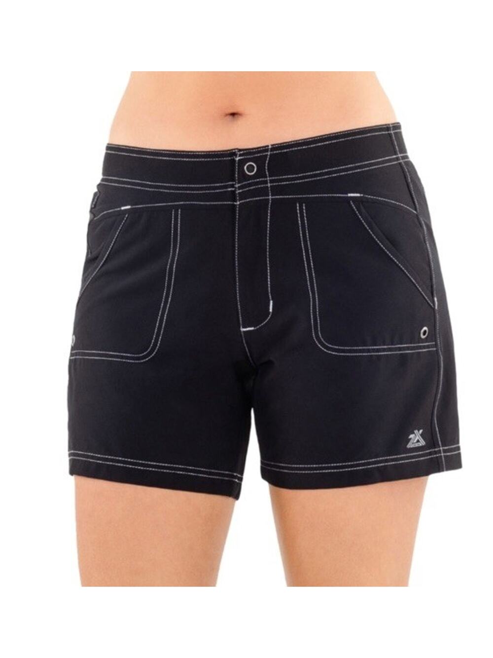 NEW ZeroXposur Swim Shorts 2XL Black Liquorice SPF 30 Stretch Nylon Msrp $54.00